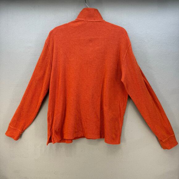 Polo Ralph Lauren Men's M Orange Estate Rib Long Sleeve Quarter Zip Pullover - Picture 2 of 10